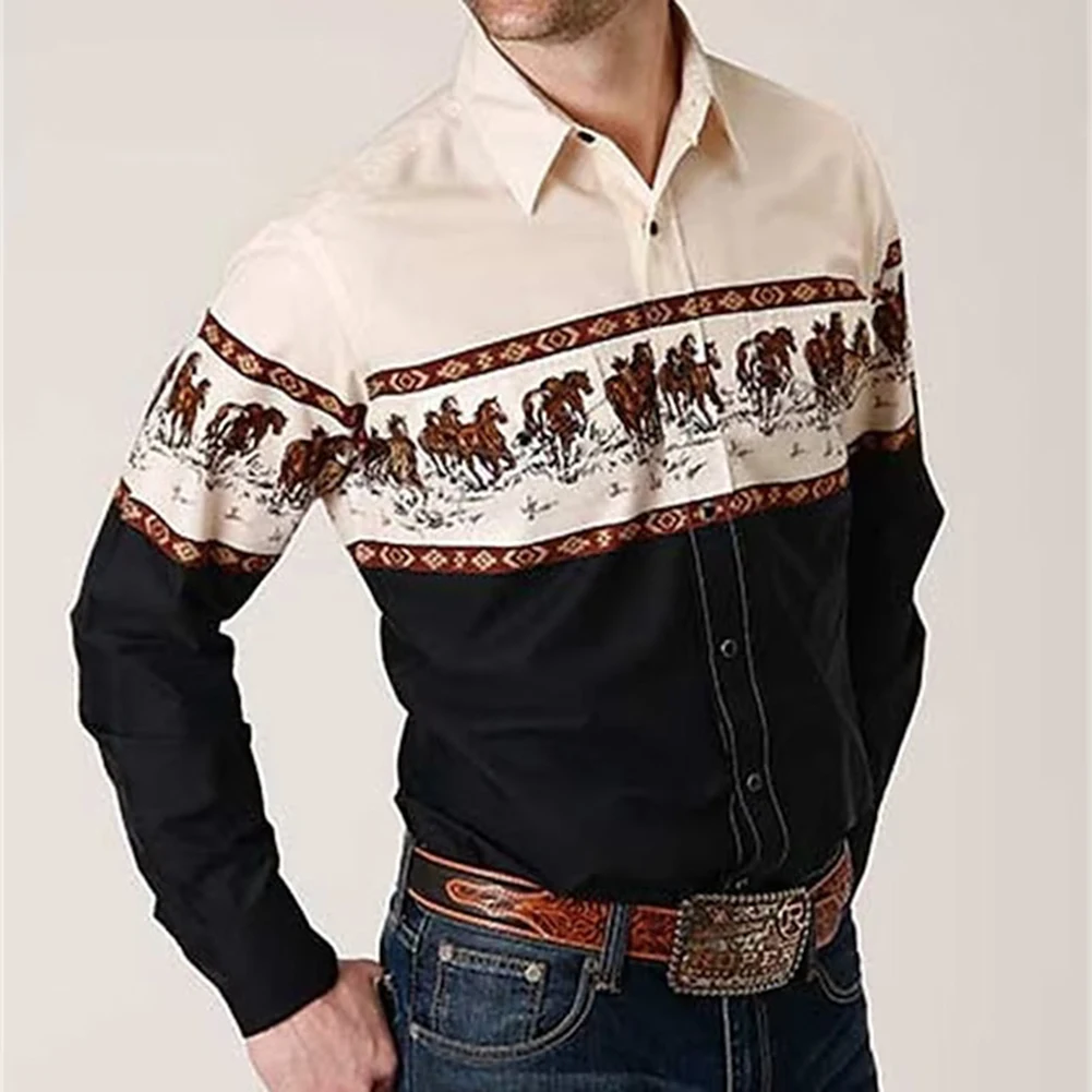 

Мужская рубашка с отложным воротником и длинными рукавами, верхняя одежда из полиэстера, небольшие эластичные Топы в стиле ретро, винтажные спортивные рубашки для активного отдыха, 1 шт.