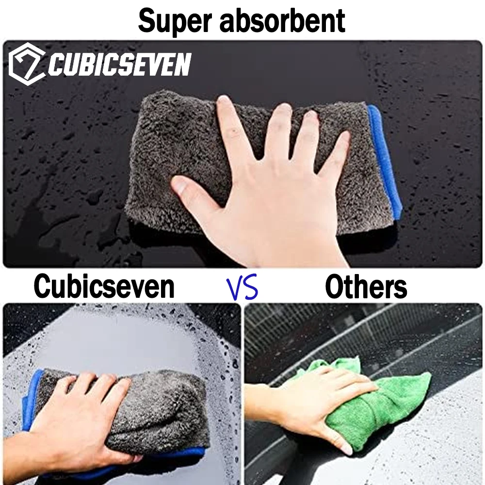 Cubicseven Auto Microfiber Washandje Zachte Droogdoek Auto Details Superabsorberende Dubbellaagse Handdoeken Thuis Keukenbenodigdheden