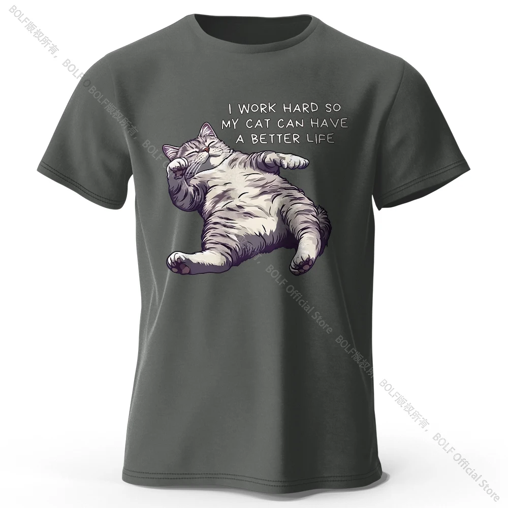 Charming Cat Lover 100% Cotton Tee - Soft & Breathable Round Neck Short Sleeve Unisex Shirt