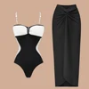 2024 New Sexy Ruffle Bikini Set Printed Brazilian Biquini Women Swimwear Skirt Bathing Suit Girls Summer Beachwear Dress