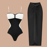 2024 New Sexy Ruffle Bikini Set Printed Brazilian Biquini Women Swimwear Skirt Bathing Suit Girls Summer Beachwear Dress