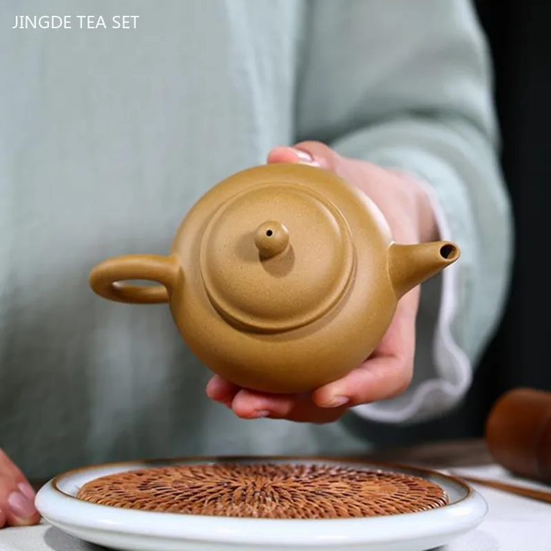 150ml Handmade Yixing Purple Clay Pot Authentic Raw Ore Section Clay Teapot Mesh Filter Beauty Kettle Tea Set Accessories