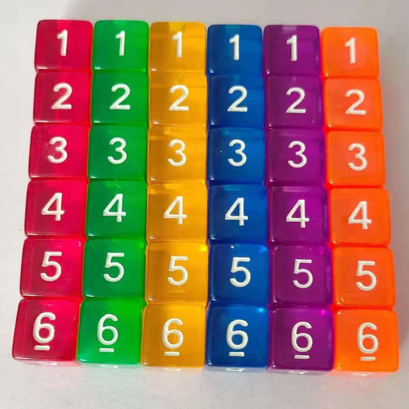 Transparent Dice With Numbers Ideal Gift for Children Learning Activities Math Educational Classroom Teaching Supplies