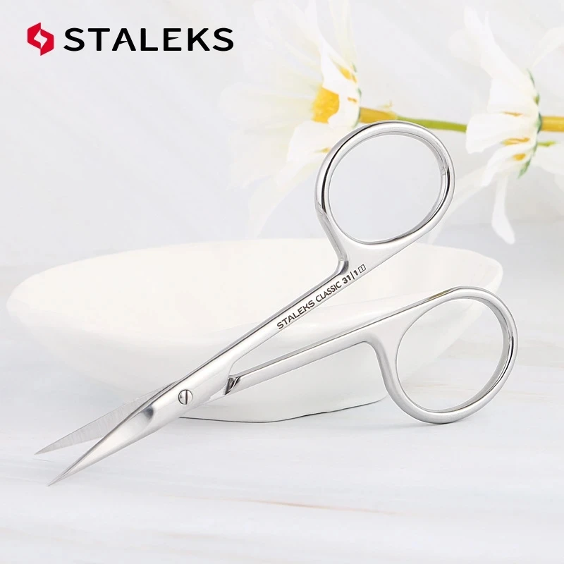 STALEKS SC-31-1 Russian Nail Cuticle Scissors Stainless Steel Eyebrow Trim Nose Hair High Quality Makeup Scissors Manicure Tools 5