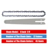 8 Inch Chainsaw Guide Bar And Saw Chain Set 45 Drive Link Electric Saw 1/4''P for Brushless Electric Saw Wood Cutter Spare Chain 3
