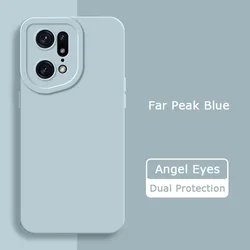 Chic Silicone Angel Eyes Waterproof Phone Case - Soft, Durable Protection for OPPO Find X5 Pro (Far Peak Blue)