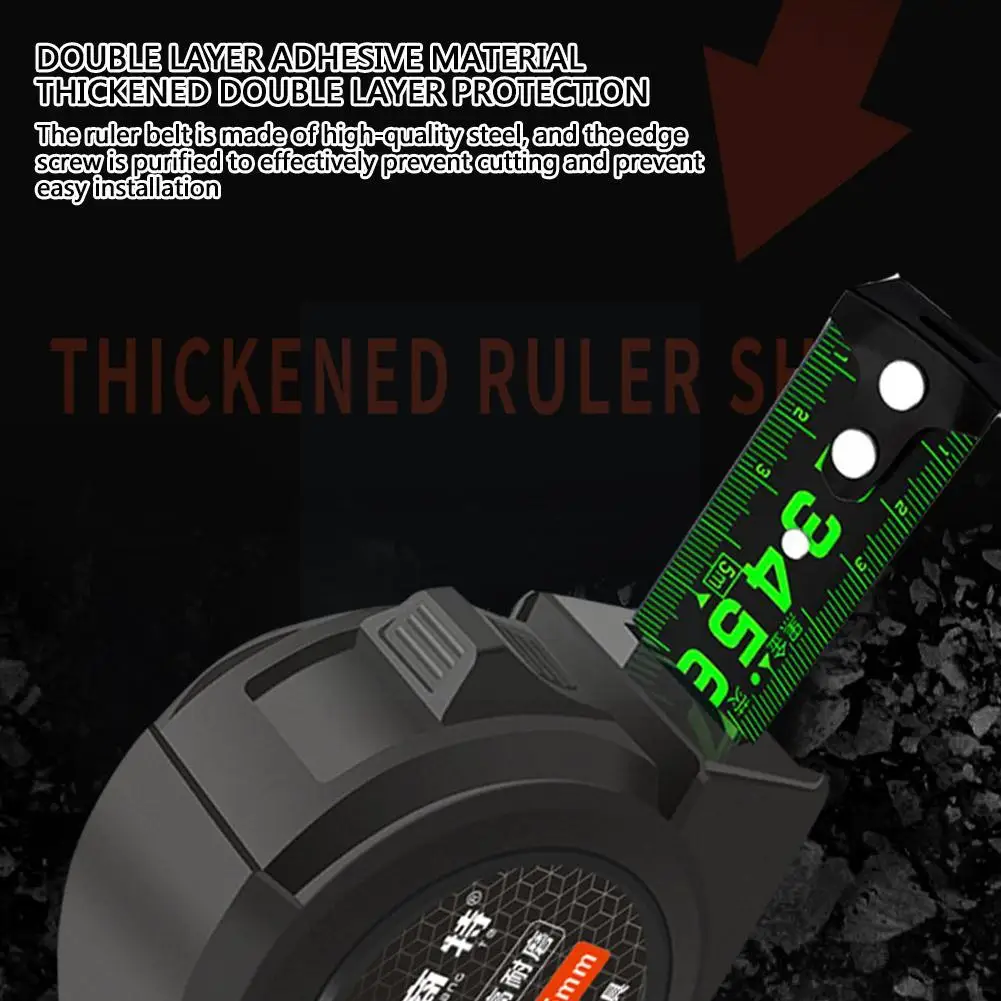 Self Fluorescent Steel Tape Measure hard-wearing Resistant Measuring Fall And Drop-resista U6F0
