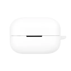 Solid Color Silicone Case for Earphone Protection - Soft, Shockproof Cover for LinkBuds Clip (White)