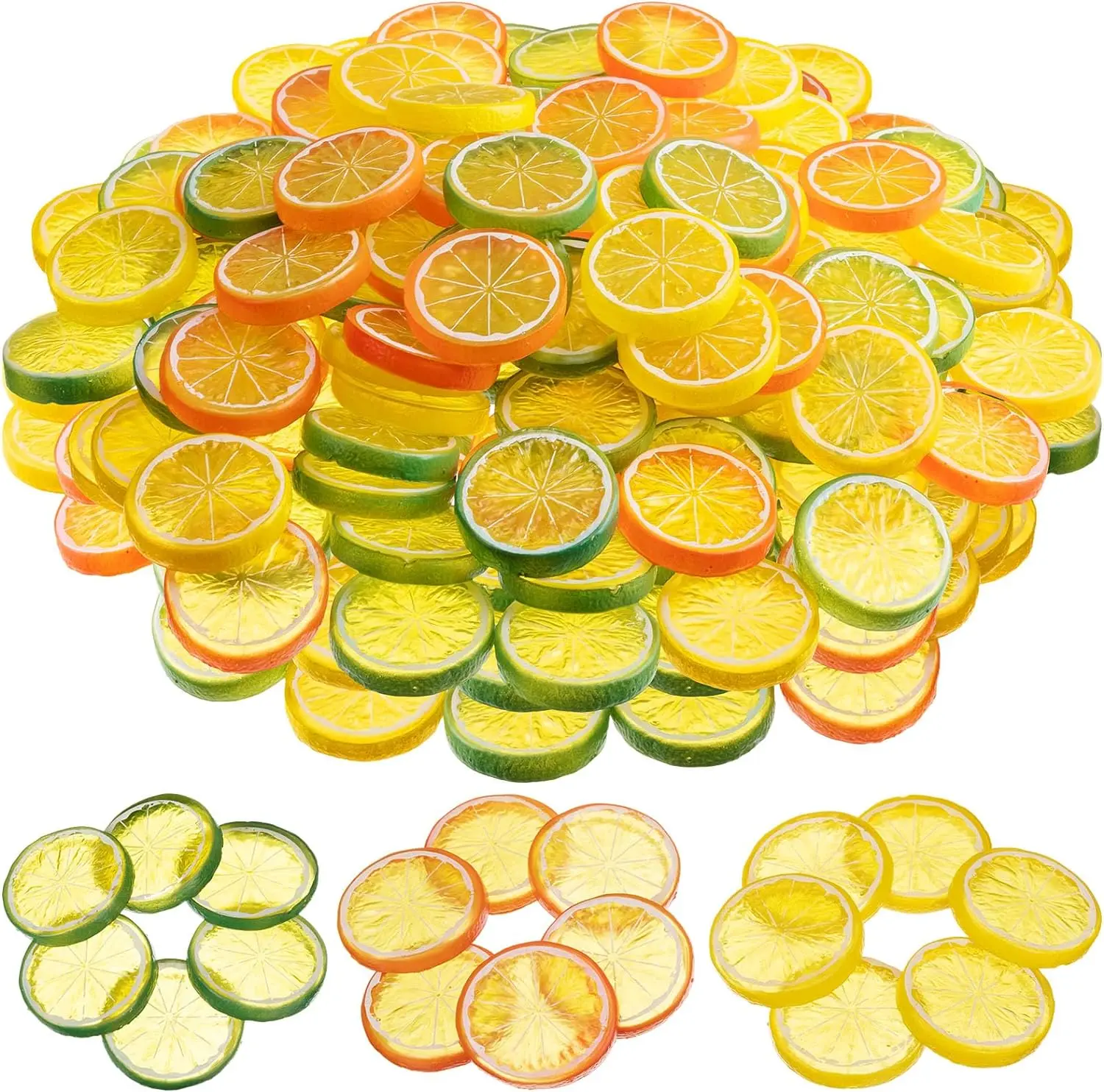 Artificial Fruits and Vegetables 20/50pcs Plastic Lemon Fake Plants Kid Toys Fridge Sticker Diy Needlework Household Decor
