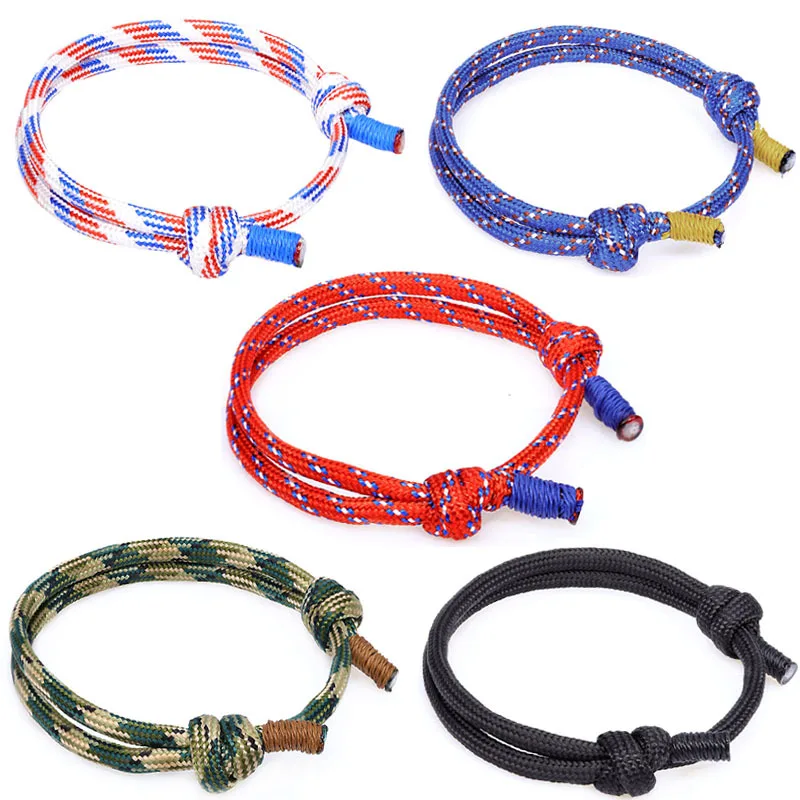 DurableOutdoorParacord550SurvivalRopeBracelet2LayerHandWeave