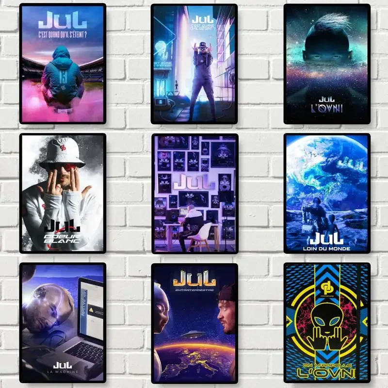 

JuL C'est quand qu'il s'eteint Rapper POSTER Poster Prints Wall Pictures Living Room Home Decoration Small