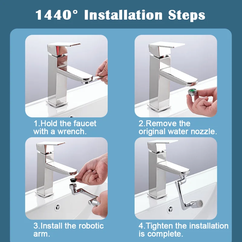 Universal 1080° Swivel Robotic Arm Swivel Extension Faucet Aerator (🔥Buy 3  Free