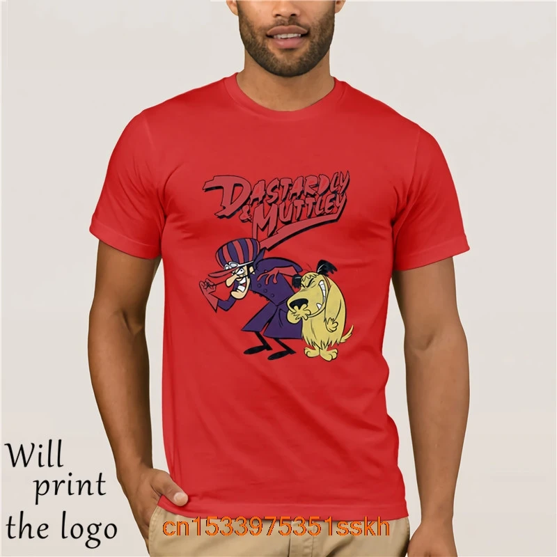 Wacky Races Dastardly E Mutley Ufficiale Hanna Barbera Blue Mens T-Shirt Stampa Manica Corta Casual O-Collo