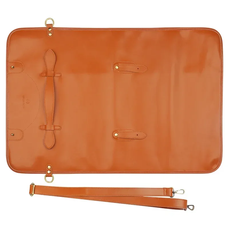 Professional Leather Chef Knife Bag Roll Bag Cleaver Slicer Santoku Storage Pocket Organizer Outdoor BBQ Work Knives Carry Case 6