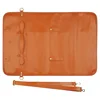Professional Leather Chef Knife Bag Roll Bag Cleaver Slicer Santoku Storage Pocket Organizer Outdoor BBQ Work Knives Carry Case 6
