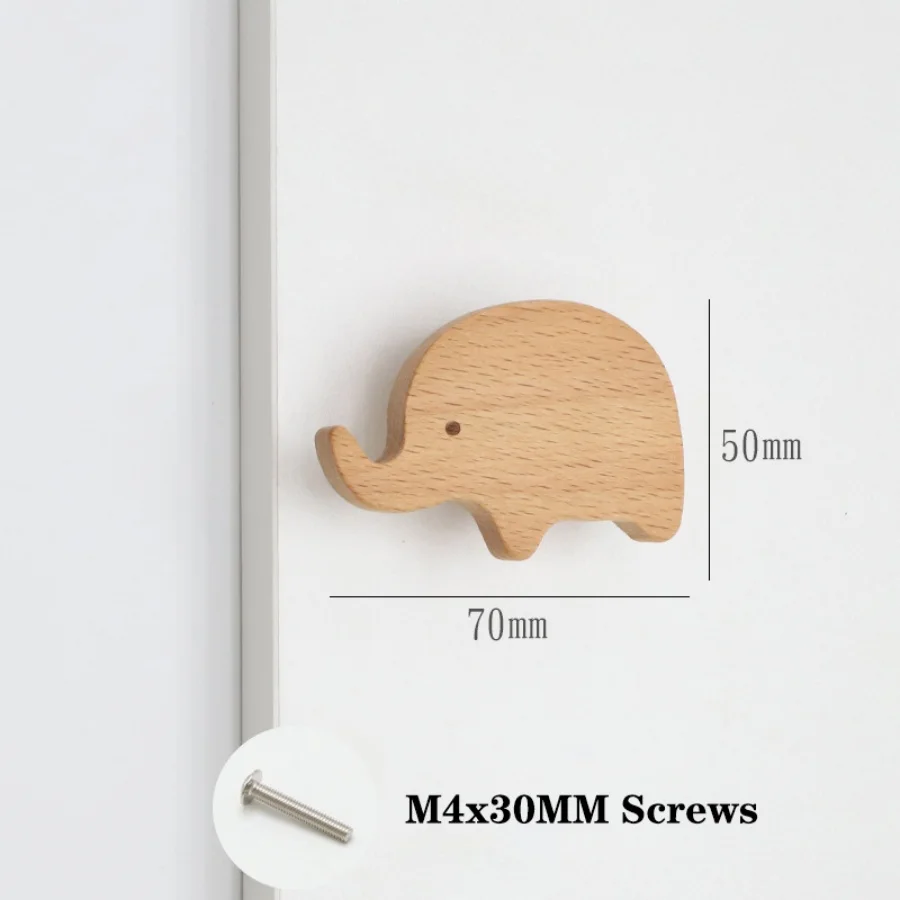 Rustic Wooden Cloud & Animal Cabinet and Drawer Knobs