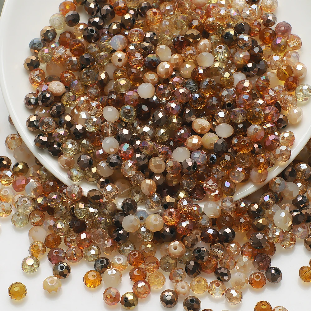 Mix Farbe 2/3/4/6/8/10/12MM Rondelle Österreich Facettierte Kristallglasperlen Runde lose Distanzperlen für die Schmuckherstellung – Detail 11