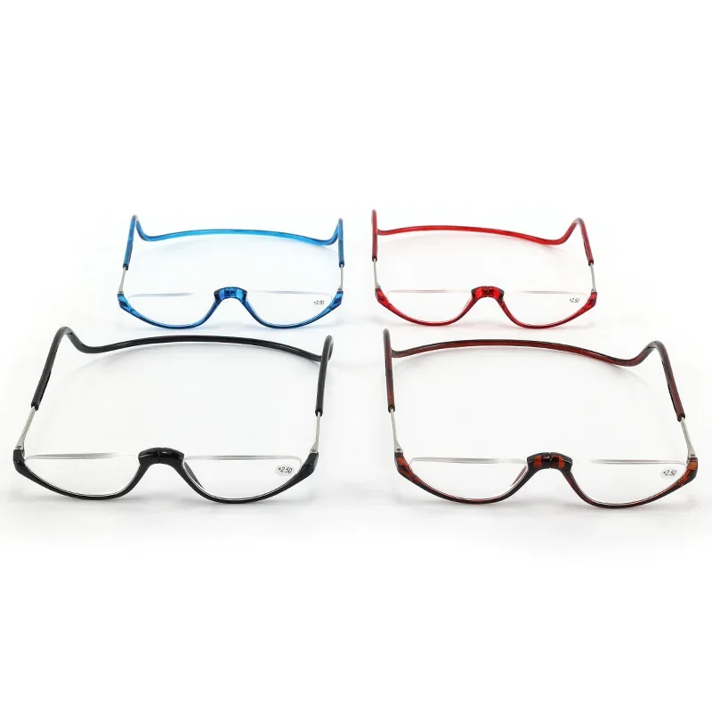 Reading Glasses Ultralight Hanging Stretch Men Women Trendy Half Frame Lens Presbyopic Unisex Diopter +1.0 1.5 to +3.0
