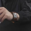 EUEAVAN Punk Death Skull Moth Genuine Wide Leather Bracelet Gothic Design Aesthetic Men Bangle Vintage Party Jewelry Accessories 2