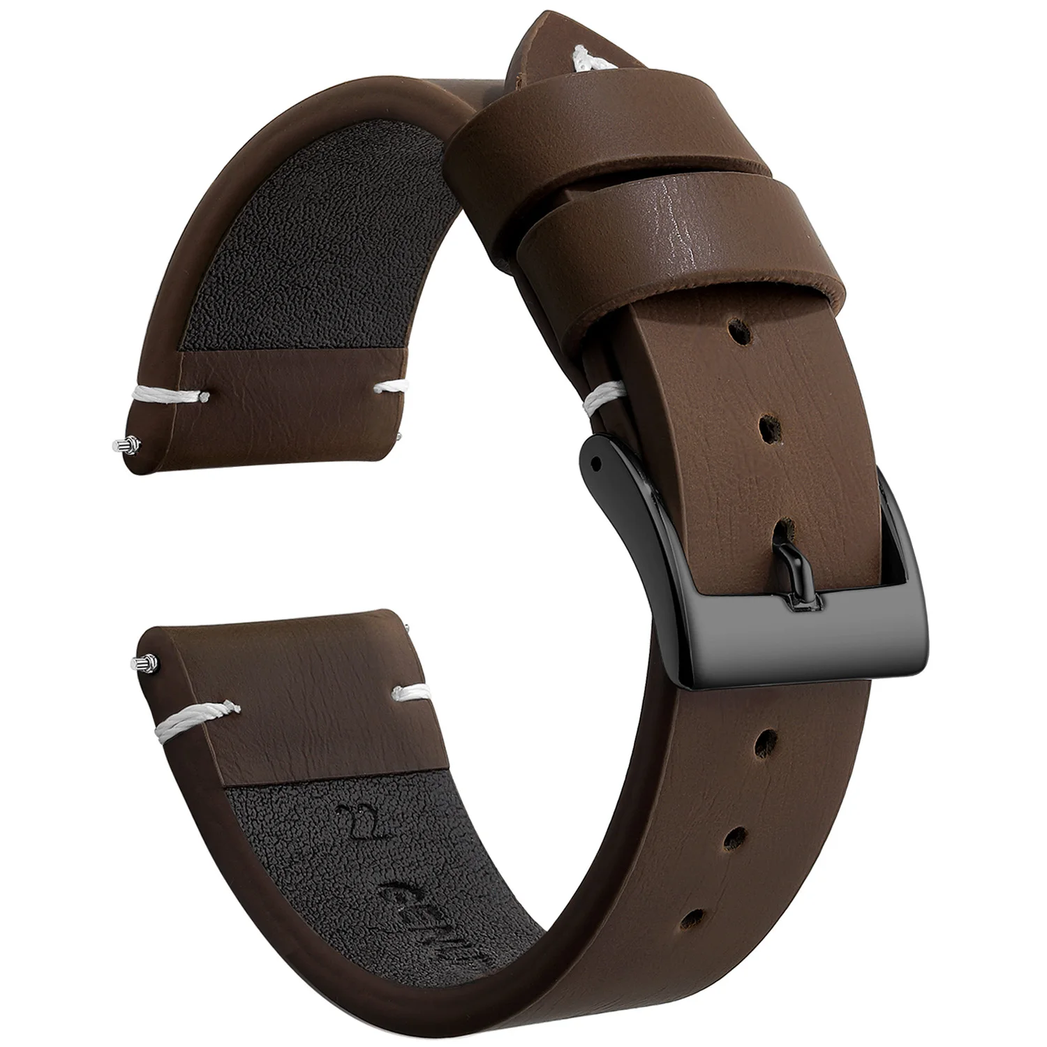 Vintage Leather Watch Band Strap with Stainless Steel Buckle