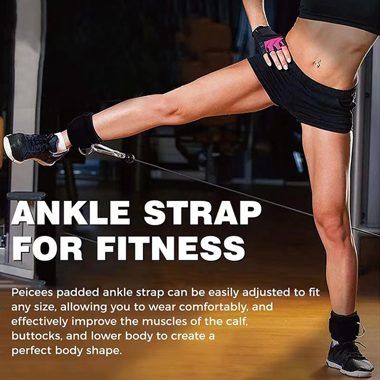 

Leg Strength Training Protective Straps Work out Cuff Dumbbell Ankle Cable Attachment for Booty Workouts