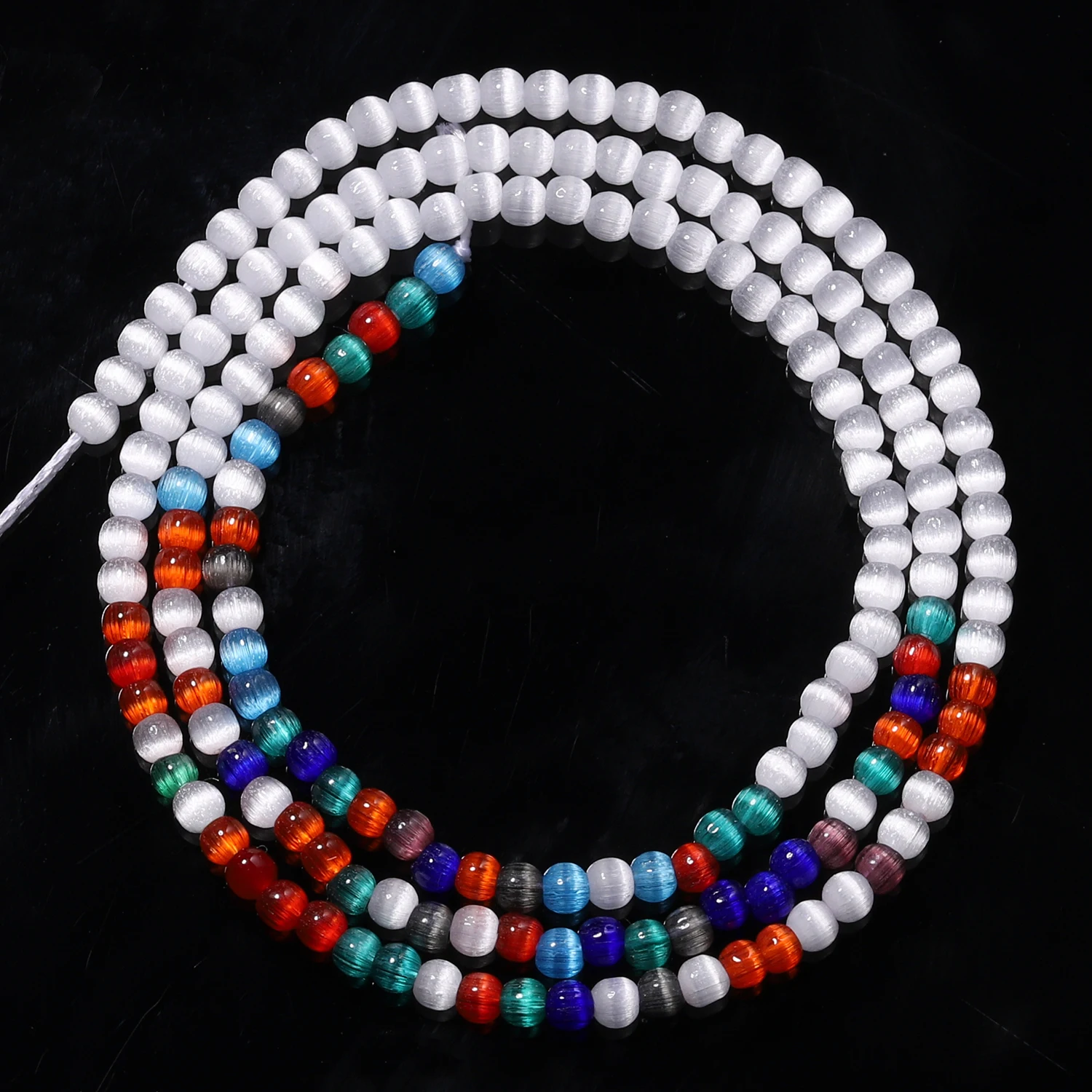 Gradient Colorful Cat Eye Glass Beads for DIY Jewelry and Crafts
