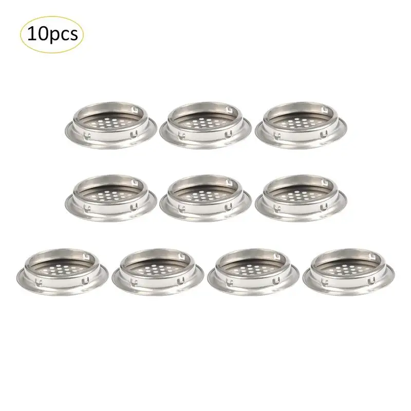 10pcs/set Cabinet Stainless Steel Vent Round Vent Mesh Ventilating Hole For Cabinet Kitchen Bathroom Accessories