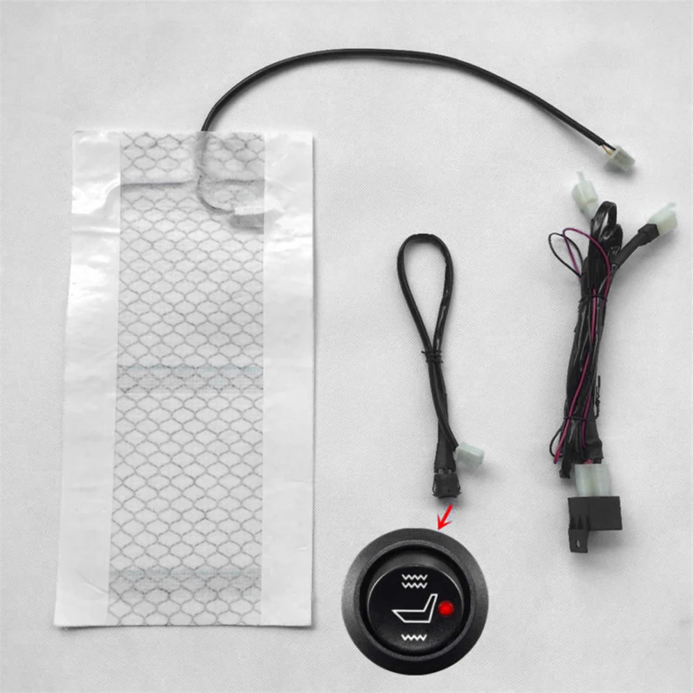

1x DC12V 25W Carbon Fiber Seat Heated Pad Heater Kit Fits For Motorcycle/ ATV/ Bike Universal Accessories Winter Necessary