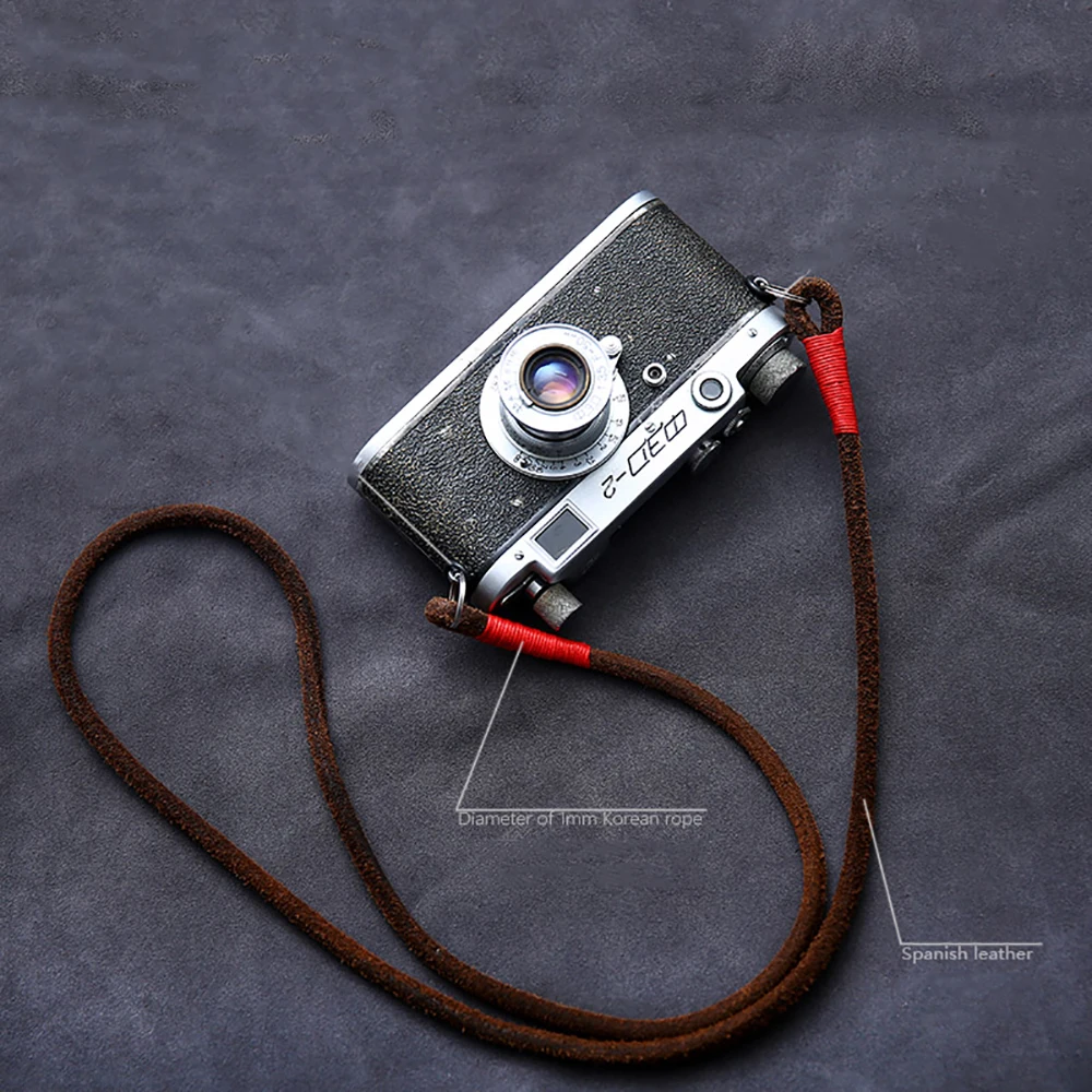 Tracolla Per Fotocamera Smerigliata In Pelle Bovina Vintage Fatta A Mano Micro Cinturino Singolo Fuji Leica Nikon Corda In Pelle