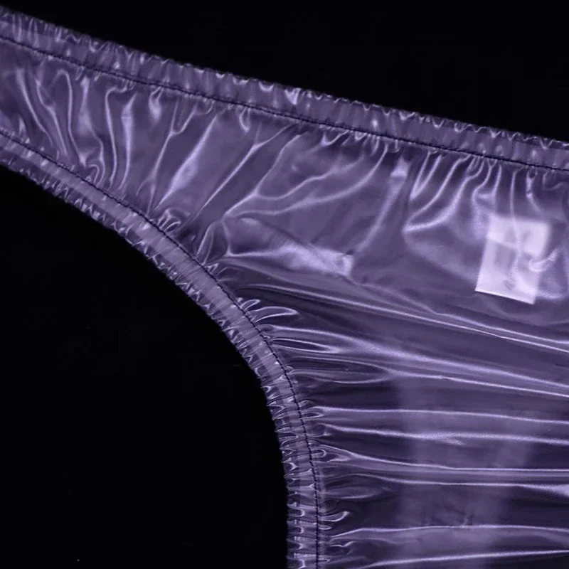 Extra large Transparent Men Sexy PVC Plastic Low Waist Thong G-Strings Soft Silent Women Couples Erotic Briefs Waterproof Pantie