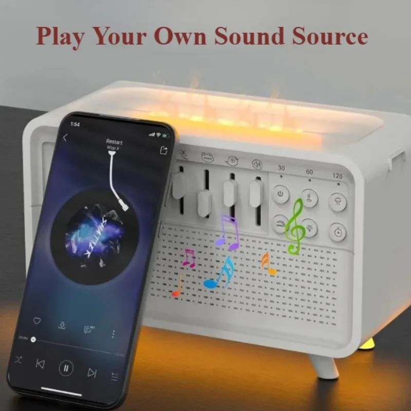 HIFI Bluetooth Speaker White Noise Sleep Aid Humidifier & 8 Goup Nature Sound,3-Level Dimming for Sleep Therapy Aroma Diffuser 1