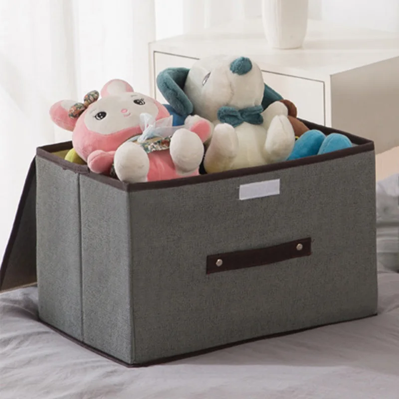 Fold Non-woven Fabric Storage Box Gray Home Supplies Clothing Underwear Sock And Kid Toy Storage Organizer Cosmetics 5