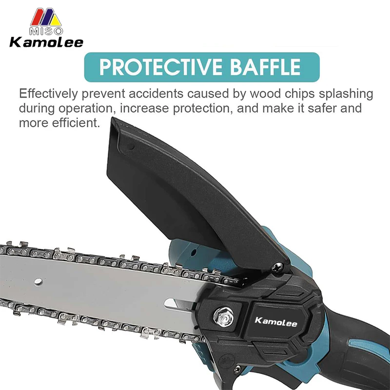 Kamolee Brushless Electric Chain Saw 24V 8 Inch Mini Chainsaw Wood Cutter  Pruning Garden Power Tool For Makita 18V Battery