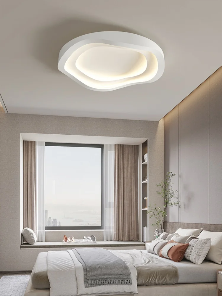 Modern White LED Ceiling Lamp With Remote Control For Bedroom