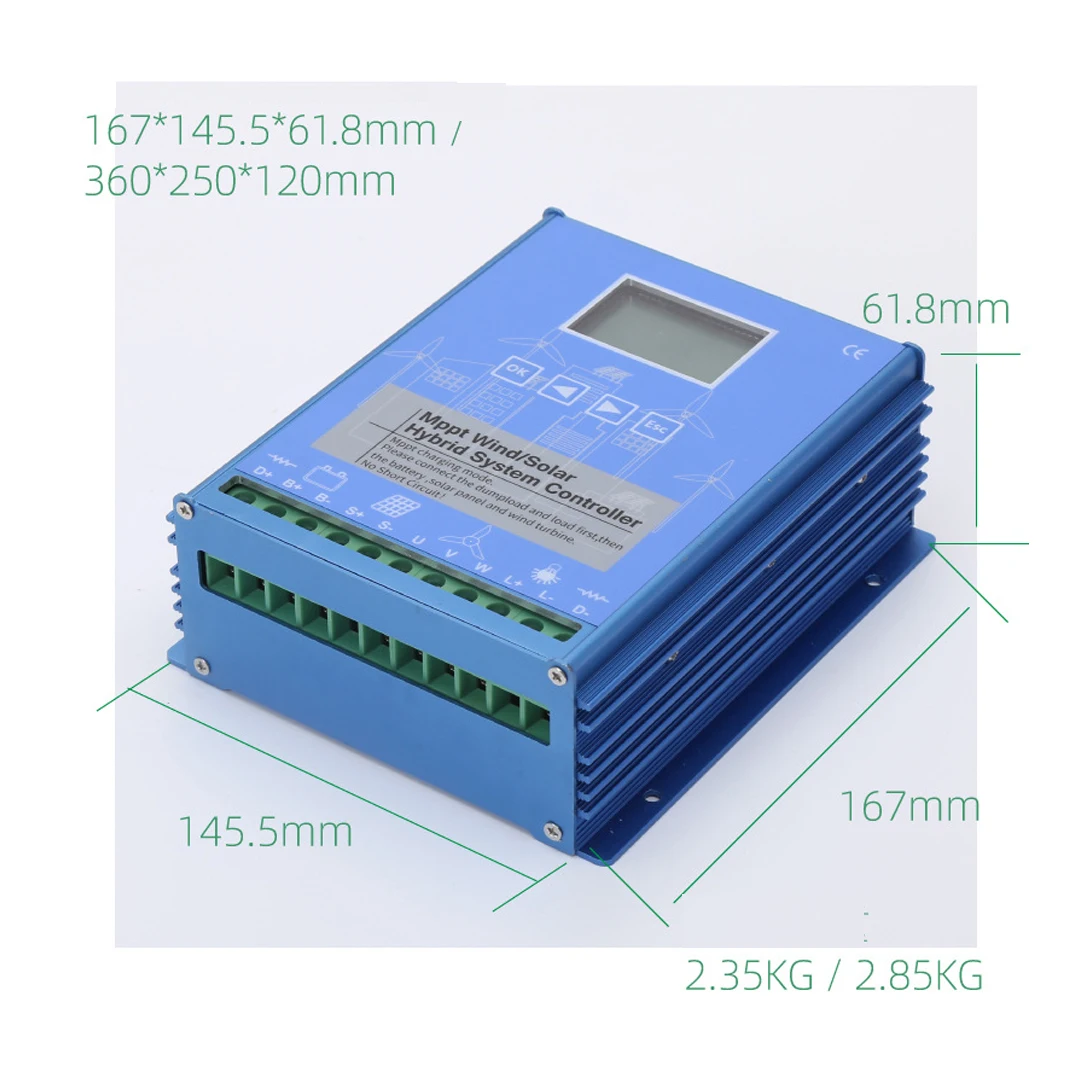 MPPT Wind-solar Complementary Controller 12V 24V 48V 1000W 2000W Micro Wind Boos