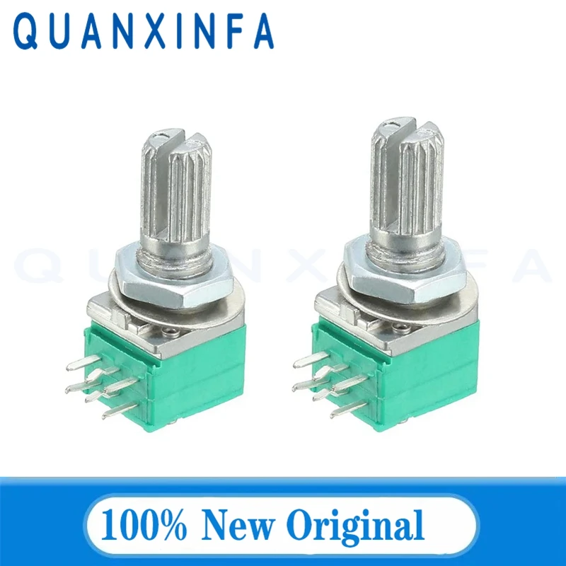 RV097 6pin RK097G RK097 B 50K 20K 10K 5K 1K 100K 500K with One Audio Switch 15mm Amplifier Potentiometer Shaft Seal 5PCS