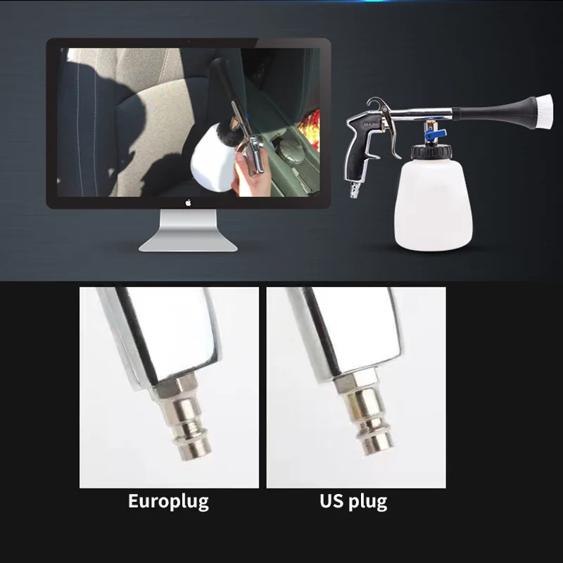 Car Interior Cleaning Gun Portable Dust Blowing Machine Hign Wind Speed Tornado Finger Pull Air Blowing Gun With Brush 4