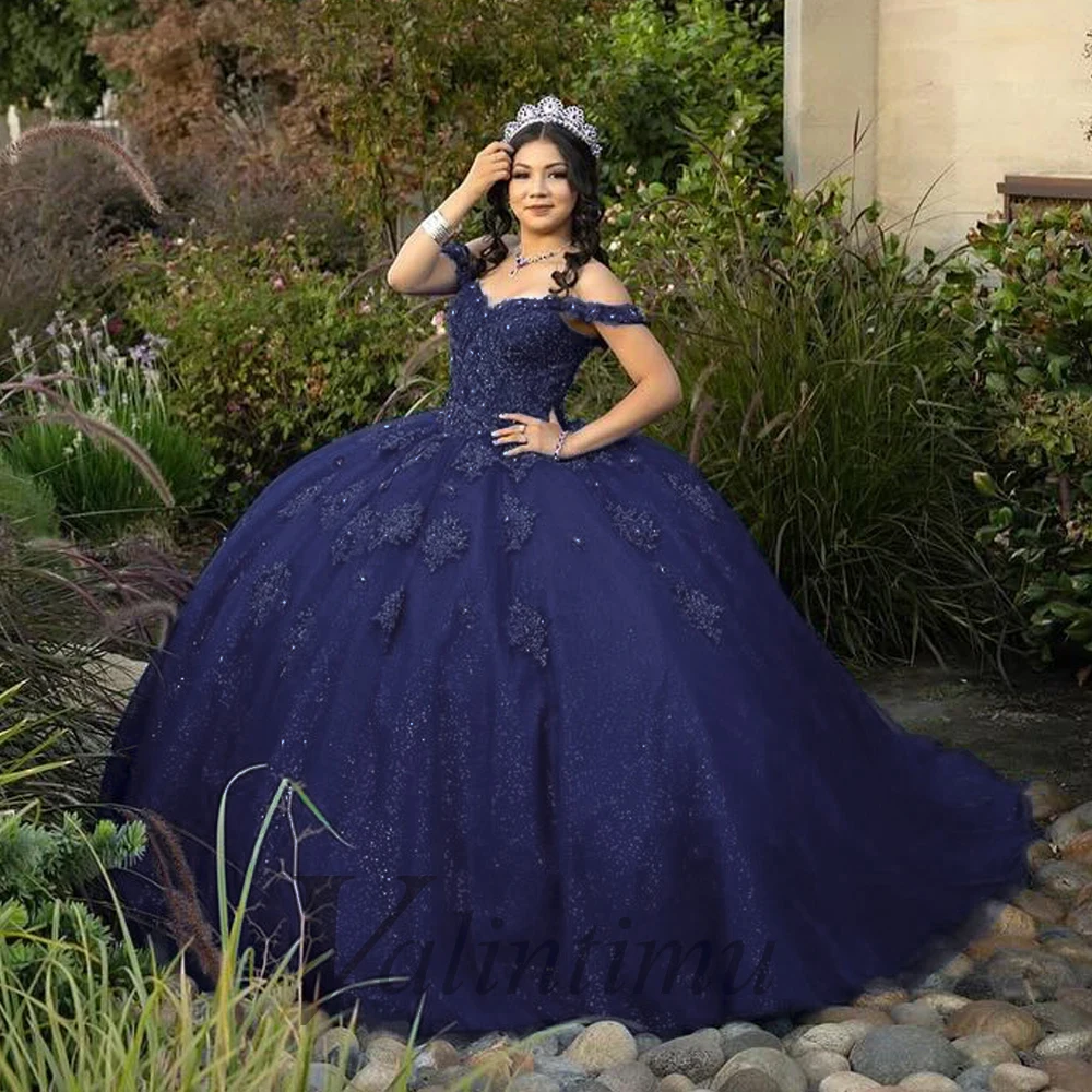 Valintimu Glamorous Off the Shoulder Quinceanera Dress Appliques Beads Lace Up Sweep Train 15 Anos Vestido Made to Order Plus quinceanera dresses