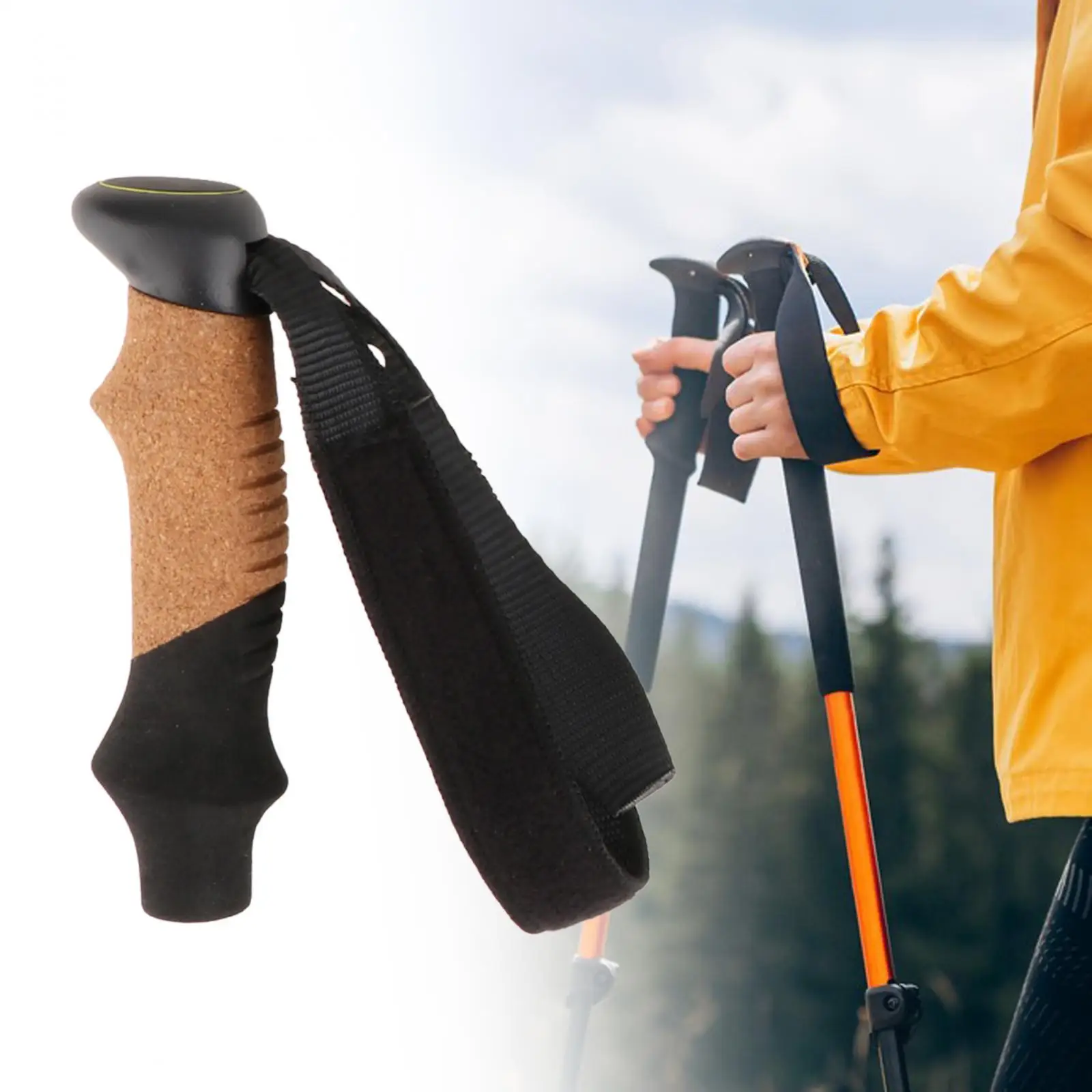 Trekking Pole Handle with Hand Strap Walking Cane for Travel Trekking Pole Handle with Hand Strap Walking Cane for Travel