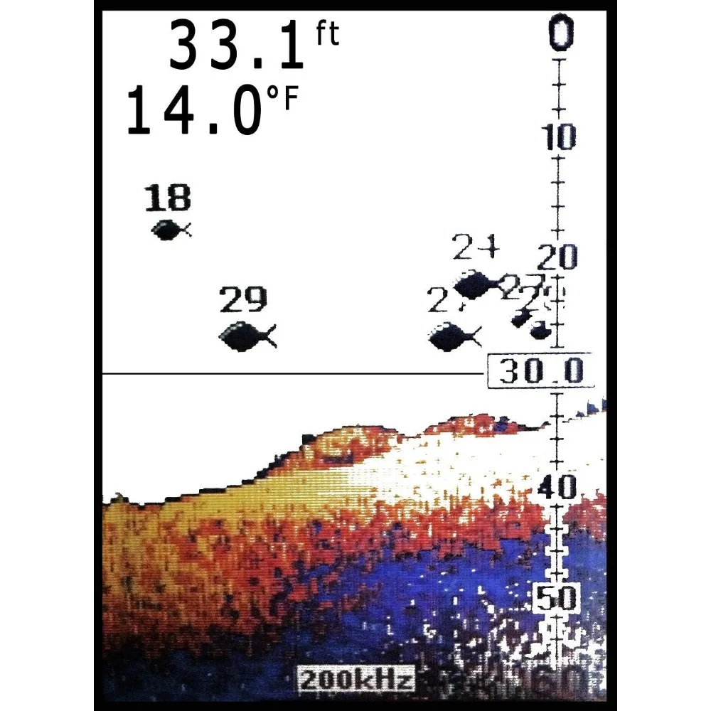 Fishtrax 1C Fish Finder with HD Color Virtuview Display, Black/Red, 2" H x 1.6" W Screen Size