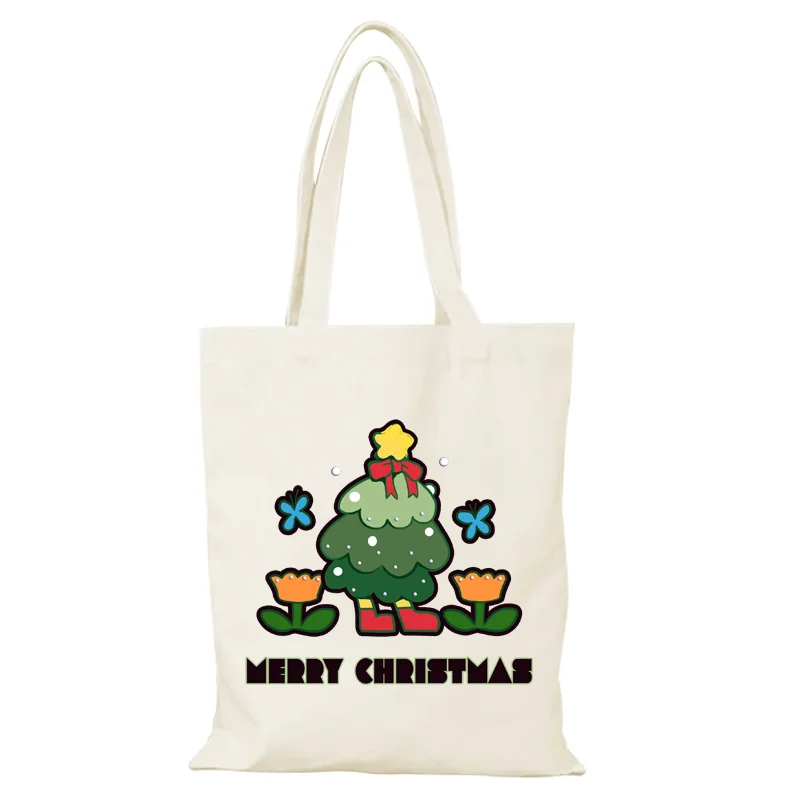 Cartoon Damen Einkaufstasche Weihnachtsgeschenke Einkaufstasche Frau Mode Handtaschen Stofftaschen Eco Shopper Strand Canvas Handtasche Dame – Detail 10