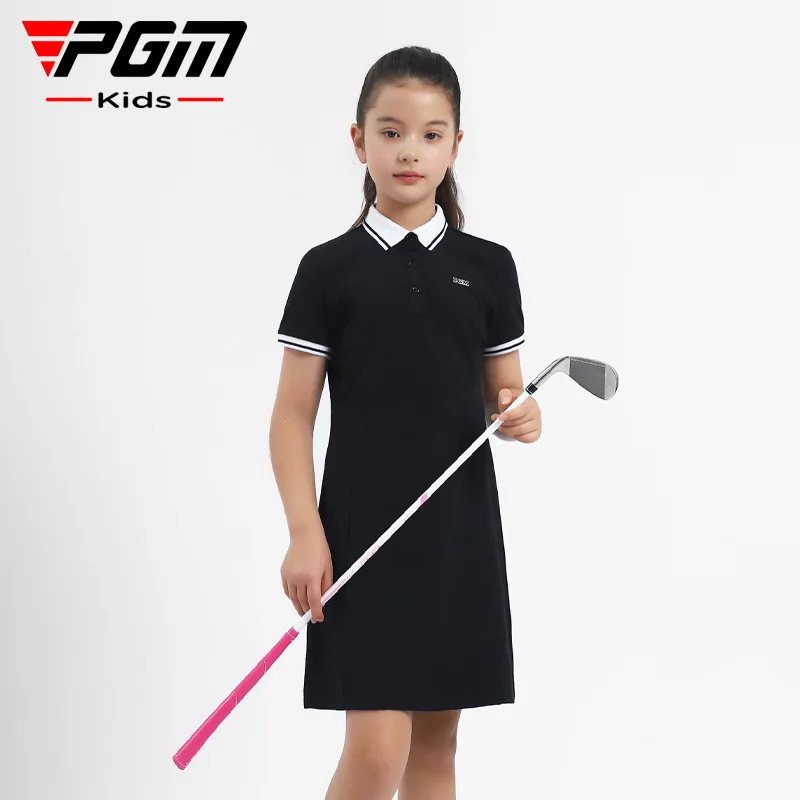 PGM Girls Golf Dress Summer Short Sleeve Dress Golf Outfits Girl QZ092