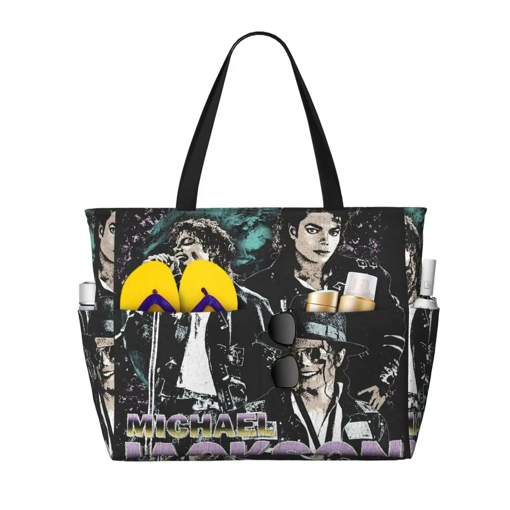 Michael Jackson Beach Tote Bag Sport Gym Yoga Duffle Large Tote Bag Women Travel Bag Fitness bag