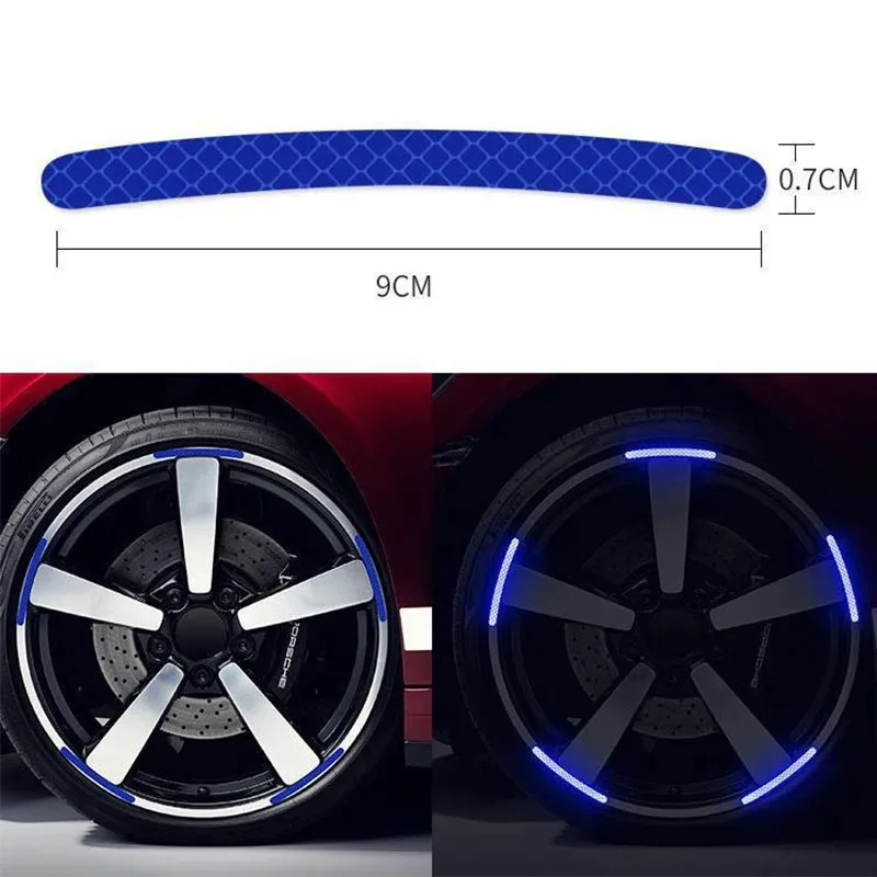 Car Motorcycle Wheel Reflective Strips Colorful Hub Stickers Car Styling Decal Sticker Auto Moto Decor Decals Accessorie