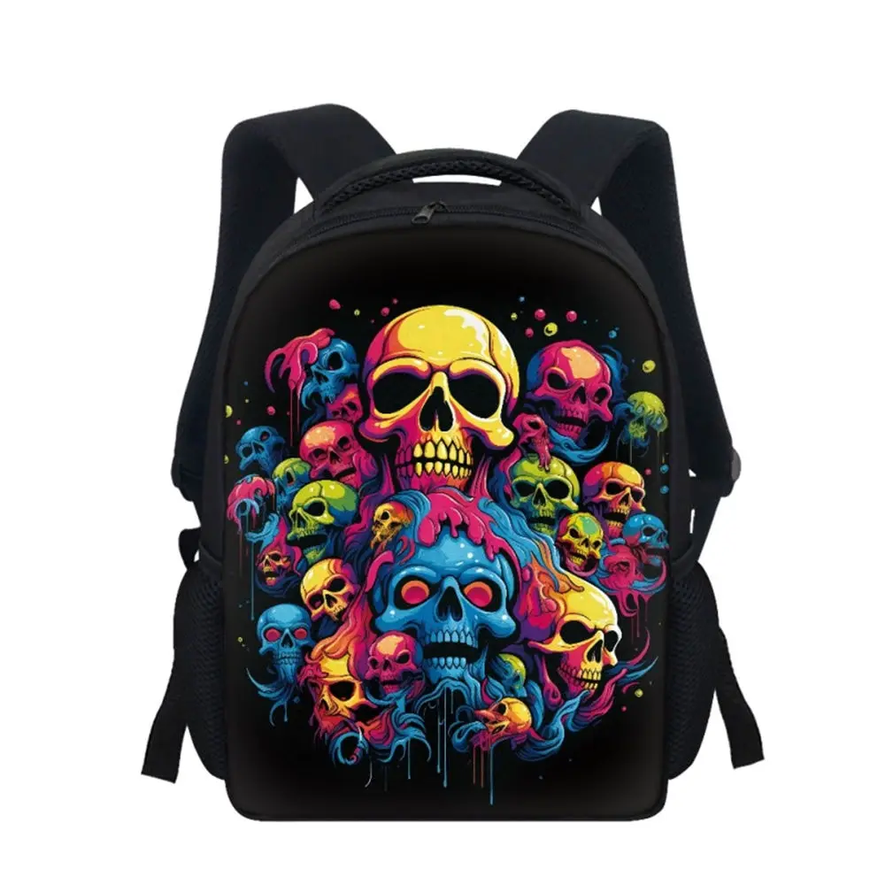 

New Custom Skull Pattern Casual Personalized 12-Inch Student School Supplies Backpack Kids bag, Children Gift