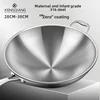 316 Stainless Steel Pot Uncoated Round Bottom Wok Concave Gas Stove Flat Bottom Induction Cooker Pot 4