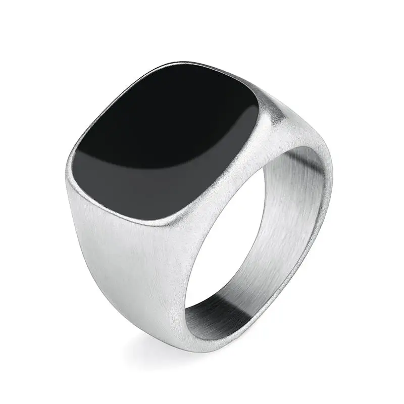 Trendy Titanium Steel Men Women Rings Punk Hip Hop 316L Stainless Steel Frosted Ring for Couples Wedding Party Jewelry Gift 3