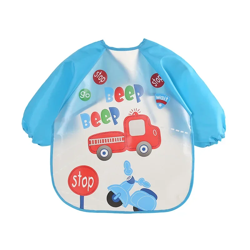 Cute Cartoon Animals Baby Bibs Waterproof Colorful Children Bib Full Sleeve Bibs Children Apron Long Sleeve Feeding Bibs