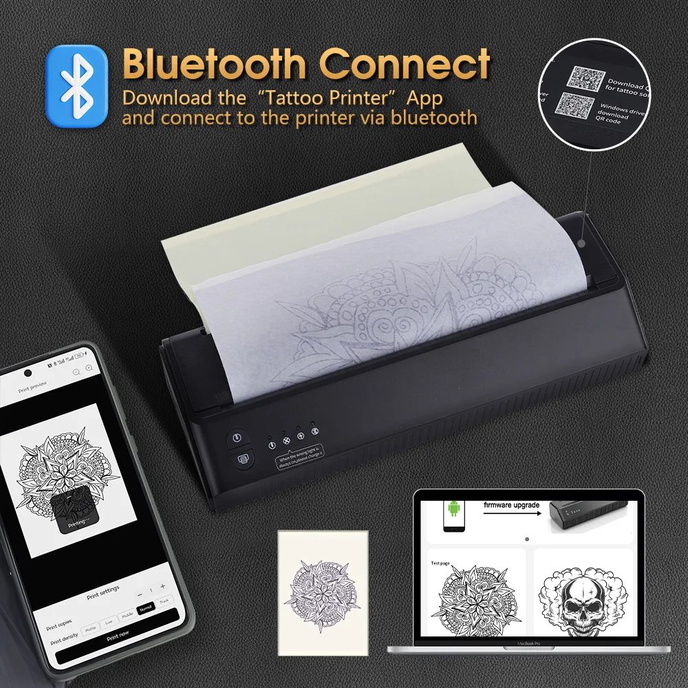 野心ワイヤレスタトゥー転写機 2500mAh バッテリーサーマル