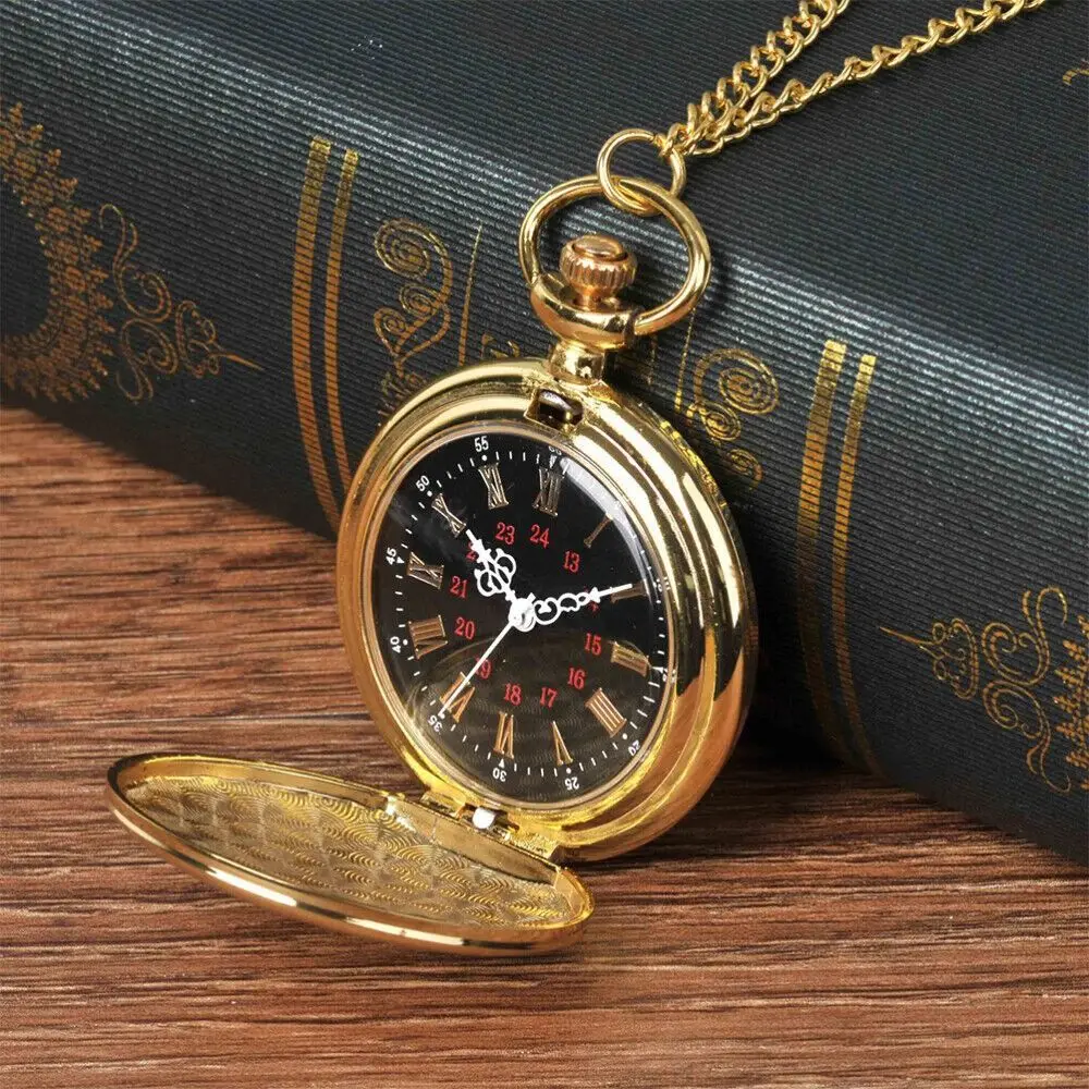 

Flip Vintage Round With Necklace Fob Watches Mechanical Pocket Watch Pocket